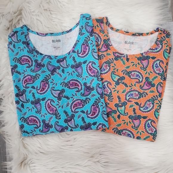 Blair Tops - Blair cotton paisley bundle of 2 tops new